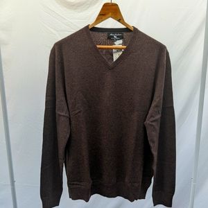 Dark Brown Mount Cashmere V-Neck Sweater